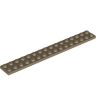Lego destička 2x16, tmavě béžová (6316277)